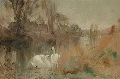 Valentine Davis, November, oil on paper board