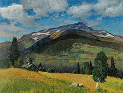 Anton Genberg, Untitled - The Alpine Lake, oil on canvas