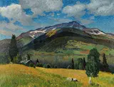 Anton Genberg, Untitled - The Alpine Lake, oil on canvas