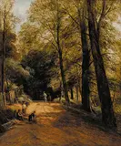 Thomas II Whittle, A Shady Lane in Surrey, 1885, oil on canvas