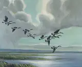 David Adams, Untitled - Canadian Geese, oil on canvas