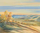 Tom Badenoch, Untitled - Qu'Appelle Autumn, 1950, oil on canvas board