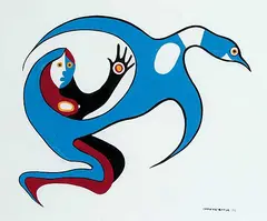 Jackson Beardy, Instincts, 1979, gouache on paper board