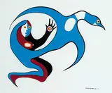Jackson Beardy, Instincts, 1979, gouache on paper board