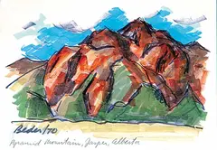 Jack Beder, Pyramid Mountain Jasper [and seven others], 1970, colour felt pen on paper