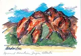 Jack Beder, Pyramid Mountain Jasper [and seven others], 1970, colour felt pen on paper