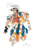 Radford Blackrider, Untitled - Indian Dancer, 1989, watercolour on paper