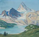 Henry Th. Christensen, Mount Assiniboine, 1300 feet, Canadian Rocky Mountains, oil on canvas
