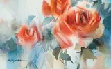 Brent Heighton, Roses, watercolour on paper