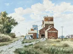 Donald Alwin Frache, Northern Town, 1980, watercolour on paper