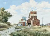 Donald Alwin Frache, Northern Town, 1980, watercolour on paper