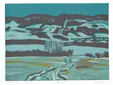 Illingworth Kerr, Turner Valley Nocturne #103/150, colour silkscreen on paper
