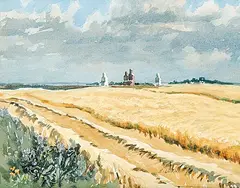 Ernest Luthi, Untitled - Harvest Time, 1975, watercolour on paper