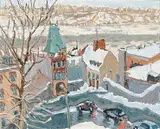 Gabor L. Nagy, Cote de la Montague - Old Quebec City, 1989, oil on canvas board
