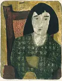 Woman in a Green Dress #7/12 by John Harold Thomas Snow, 1958, colour lithograph on paper, sold Apr 2007