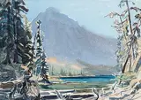 Vista Lake Before the Fire by Margaret Shelton, 1948, watercolour on paper, sold Apr 2007