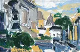 Gordon Snyder, Untitled - Rooftop View, acrylic on paper