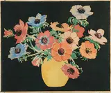 Anemones #41/100 by A.C. and Barbara Leighton - Barleigh, colour wood block on paper, sold Nov 2006