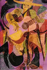 Robert Donald Bruce, Untitled - The Guitarist, 1976, monoprint on paper
