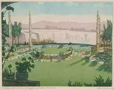 Nicholas Hornyansky, Oakes Gardens, Niagra Falls, Canada, colour etching on paper