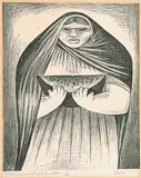 Stanley Lewis, Mexican with Watermellon #1/10, 1955, lithograph on paper