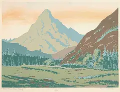 Ella Ashbridge Richards, Pilot Mountain, Banff #10/50, colour silkscreen on paper