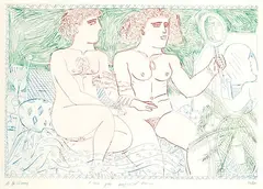 Alexandre Alecos Fassianos, Non Pas Aujourd' Hui #17/20, colour etching on paper
