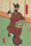 Toyokuni III Kunisada, Untitled - Kabuki Actor with Doll, 1857, colour wood block on paper