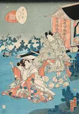 Utagawa Kunisada, Untitled - Two Figures in a Garden