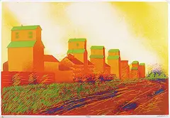 William Harry Lobchuk, Grain Elevators #53/60, 1990, colour silkscreen on paper