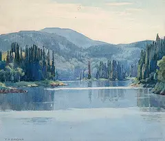 Frederick Henry Brigden, Untitled - Still Mountain Lake, watercolour on paper