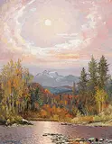 Duncan MacKinnon Crockford, Misty Evening Along the Highwood West of Longview, Alta