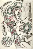 Danny M. Dennis, Untitled - Totem Motifs, 1999, mixed media on canvas