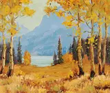 Autumn in the Foothills by Roland Gissing, oil on hard board, sold Nov 2006