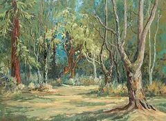 Reginald Llewellyn Harvey, Gold Stream Park, No. 2, oil on hard board