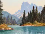 Emerald Lake by Roland Gissing, 1963, oil on canvas board, sold Nov 2006