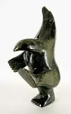 Nuna Parr, Untitled - Dancing Bear, dark green stone carving