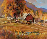 Louise Lecor Kirouac, Scene Rurale en Outaouais Qc., oil on canvas