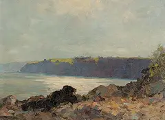 Charles MacDonald Manly, Untitled - Coastal Landscape, oil on canvas board