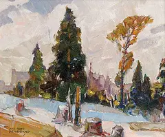 Hal Ross Perrigard, Eastern Townships, Spring, oil on wood board