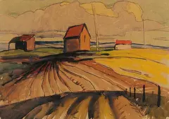Llewellyn Petley-Jones, Farm at Wetaskiwin, 1934, watercolour on paper