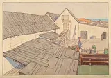 Warren's Landing, Lake Winnipeg by Walter J. Phillips, 1931, colour wood block on paper, sold Nov 2006