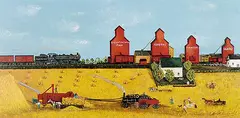 Arnold Russell, Prairie Harvest, oil on hard board