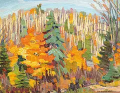 Peter Clapham Sheppard, Untitled - Autumn Glory, oil on paper board