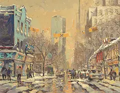 Rex Hotel, Queen St. West, Toronto by Arto Yuzbasiyan, 2003, oil on wood board, sold Nov 2006