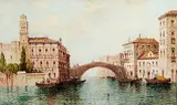 Antoine Bouvard, Untitled - Canal Scene in Venice, oil on canvas