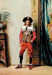 Aldo Affortunati, Untitled - The Cavalier, oil on canvas board