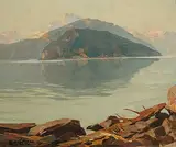 Albert Meindl, Still Ruht Der See, oil on canvas