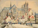 Frank-Will, Amiens, watercolour and graphite on paper