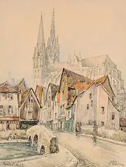 Chartres by Frank-Will, watercolour and graphite on paper, sold Nov 2006